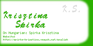 krisztina spirka business card